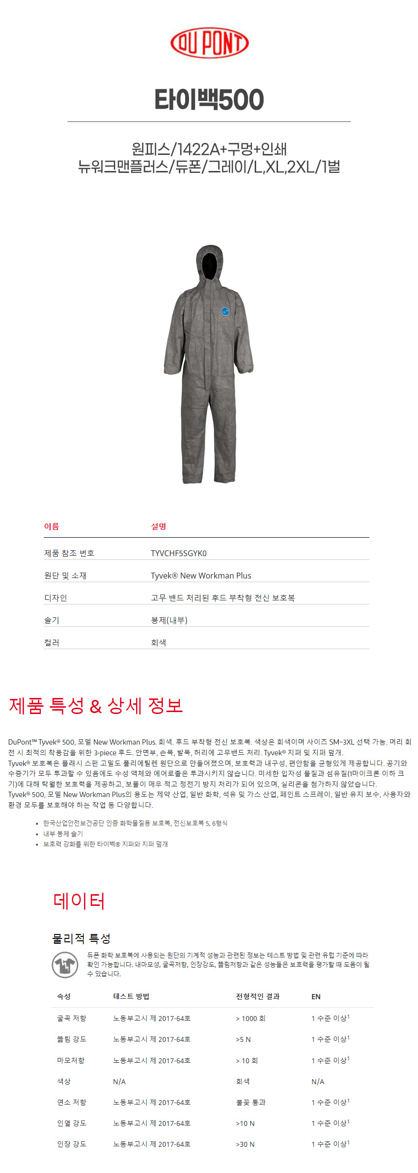 일회용 전신 보호복 방역 방진 보호복 산업용 실험실 먼지 안전